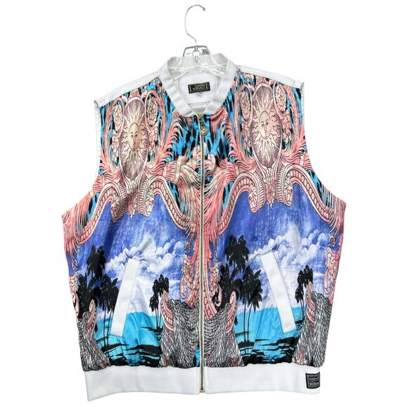 Dapper Dan VTG Authentic 90s Polyester Printed Vest SIZE XXL - Picture 1 of 7